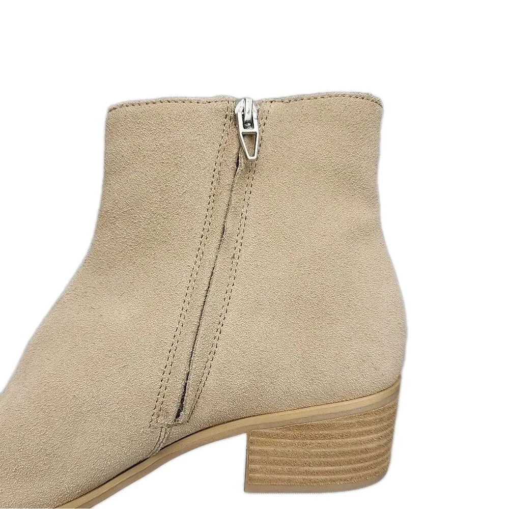 Dolce Vita Avie Ankle Boots Women Size 11 Beige Dune Suede Leather 2